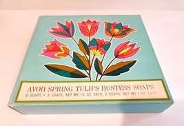 NIB Vtg 70s AVON SPRING TULIPS HOSTESS SOAPS Original Packing 6 Flower S... - $11.20 CAD