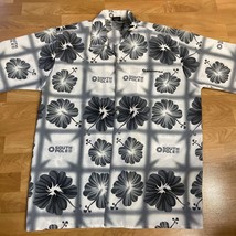 SOUTH POLE Men&#39;s size xl White Gray Tiki Aloha Hawaiian Shirt - £15.69 GBP