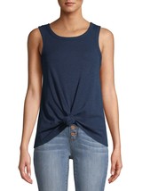 Time And Tru Women&#39;s Tie Front Tank Top Shirt Size 3XL (22) Blue Cove NEW - £10.92 GBP