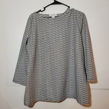 Women&#39;s Liz Claiborne long sleeve White and Black shirt size XL - £17.38 GBP