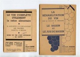 Le Vin Complete Utilement &amp; La Rehabilitation Du Vin Booklets 1940&#39;s Bar... - £37.89 GBP