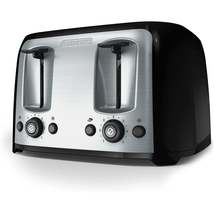 Black + Decker - Extra Large 4 Slice Toaster, 1400 Watts, Black - £57.86 GBP