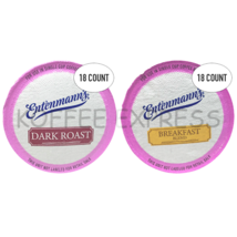 Entenmann's Coffee K Cups 36 Cups, 18 Dark Roast & 18 Cups Breakfast Blend - $25.50