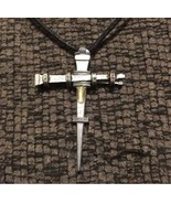 Mens Medal Nail Cross Pendant 22” Inch Corded chain Necklace - $12.00