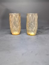 2 Vintage Anchor Hocking Smoke Brown Glasses Madrid Tumblers Diamond MCM... - $320.38 MXN