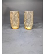 2 Vintage Anchor Hocking Smoke Brown Glasses Madrid Tumblers Diamond MCM... - $23.08 CAD