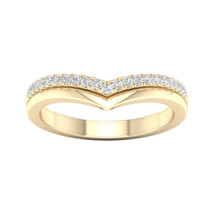 10K Yellow Gold 1/6ct TDW Diamond Contour Wedding Band - £223.56 GBP