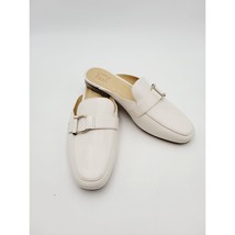 Naturalizer Women White Leather Upper Slide On Mule Loafer w/Buckles Size 9.5W - £18.79 GBP