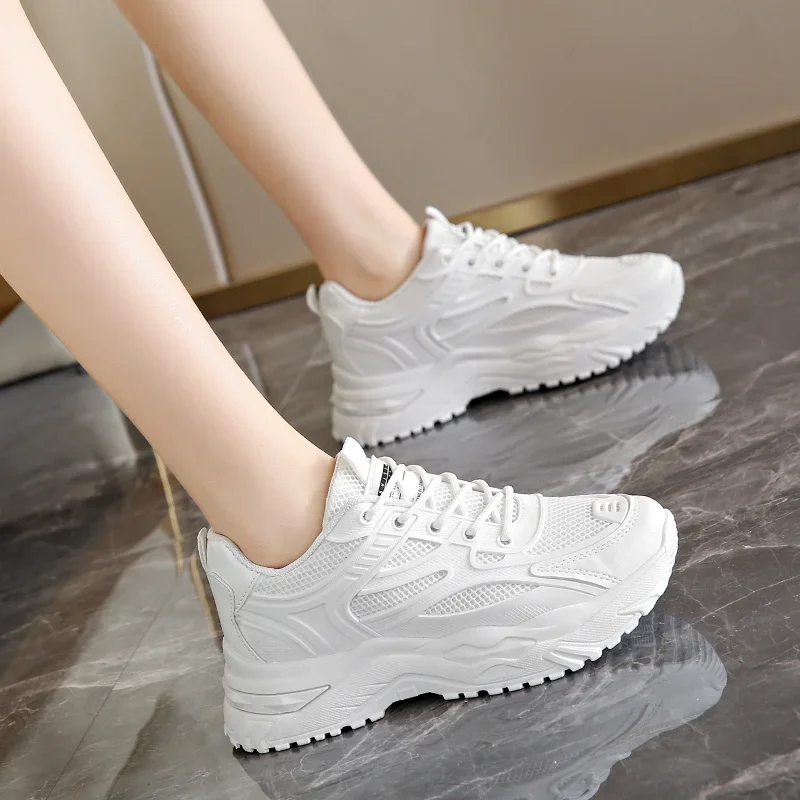 Spring and Summer Casual Fashion New Breathable Solid Color Sneakers Comfortable - £20.97 GBP