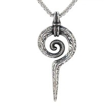 Men Silver Mayan Totem Snake Scepter Amulet Pendant Necklace Gothic Punk Jewelry - £6.68 GBP