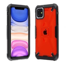 Honeycomb Patterned PC Back W/Black TPU Bumper for iPhone 11 Pro Max 6.5&quot; RED - £6.90 GBP