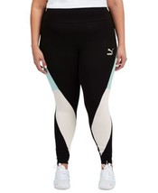 PUMA Womens Colorblocked High Waist Leggings Size 2X Color Black Gloaming - £25.68 GBP