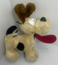 ODIE Plush Dog Toy Long Red Tongue 10&quot; Dakin Garfield Friend 1981 Vintage - £10.67 GBP