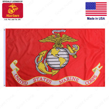 U.S. Marine Corps 2x3&#39; Flag Brass Grommets POLY-LG. Bright LOGO-NEW Licensed - £11.76 GBP