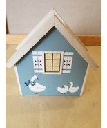 Wood Country White Ducks Blue House Napkin Holder Pine Creek Collection - £7.94 GBP