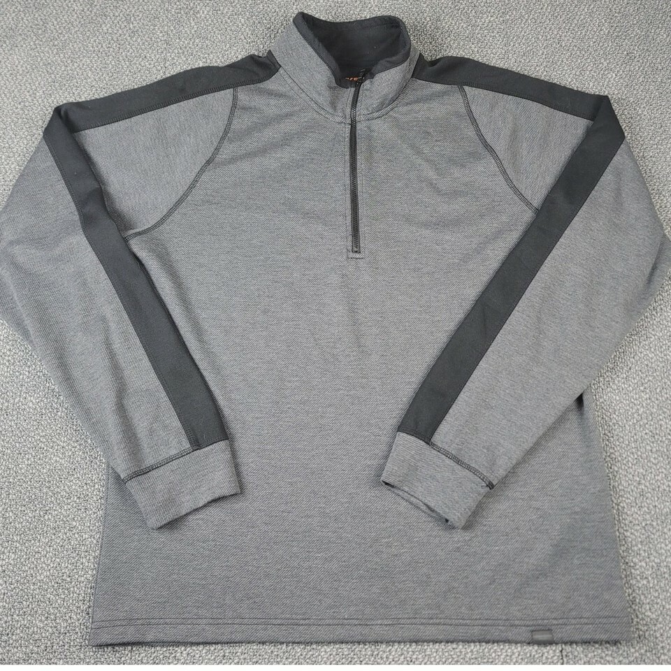 Hawke &amp; Co Sweatshirt Men&#39;s Large Grey Pullover 1/2 Zip Performance Mock... - $16.97