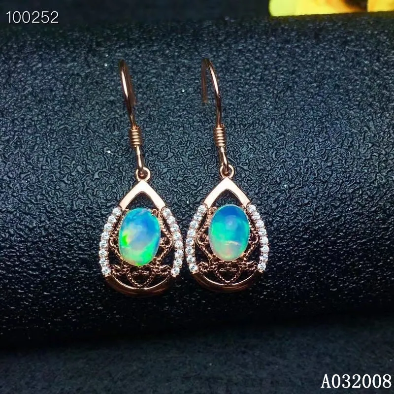 925 sterling silver natural opal earrings new ladies popular gemstone eardrop su - £60.26 GBP