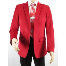 Men's Velvet Sports Coat Grammy Amy Award BASSIRI , LEONARDI J1042 Christmas Red image 14
