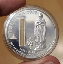 25g Silver Coin 2008 Palau $5 Lourdes with Authentic Water from the Source - £100.18 GBP