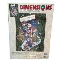 Dimension Stamped Cross Stitch Christmas Stocking Kit 16 inch Snow Fun  Sealed - £23.68 GBP