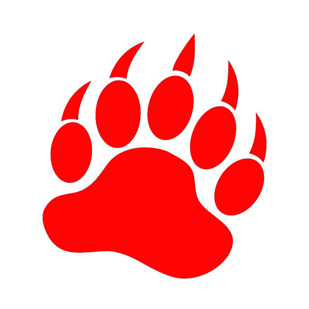 GRIZZLY BEAR PAW V1 (5&quot; RED) Vinyl Decal Window Sticker - $2.99