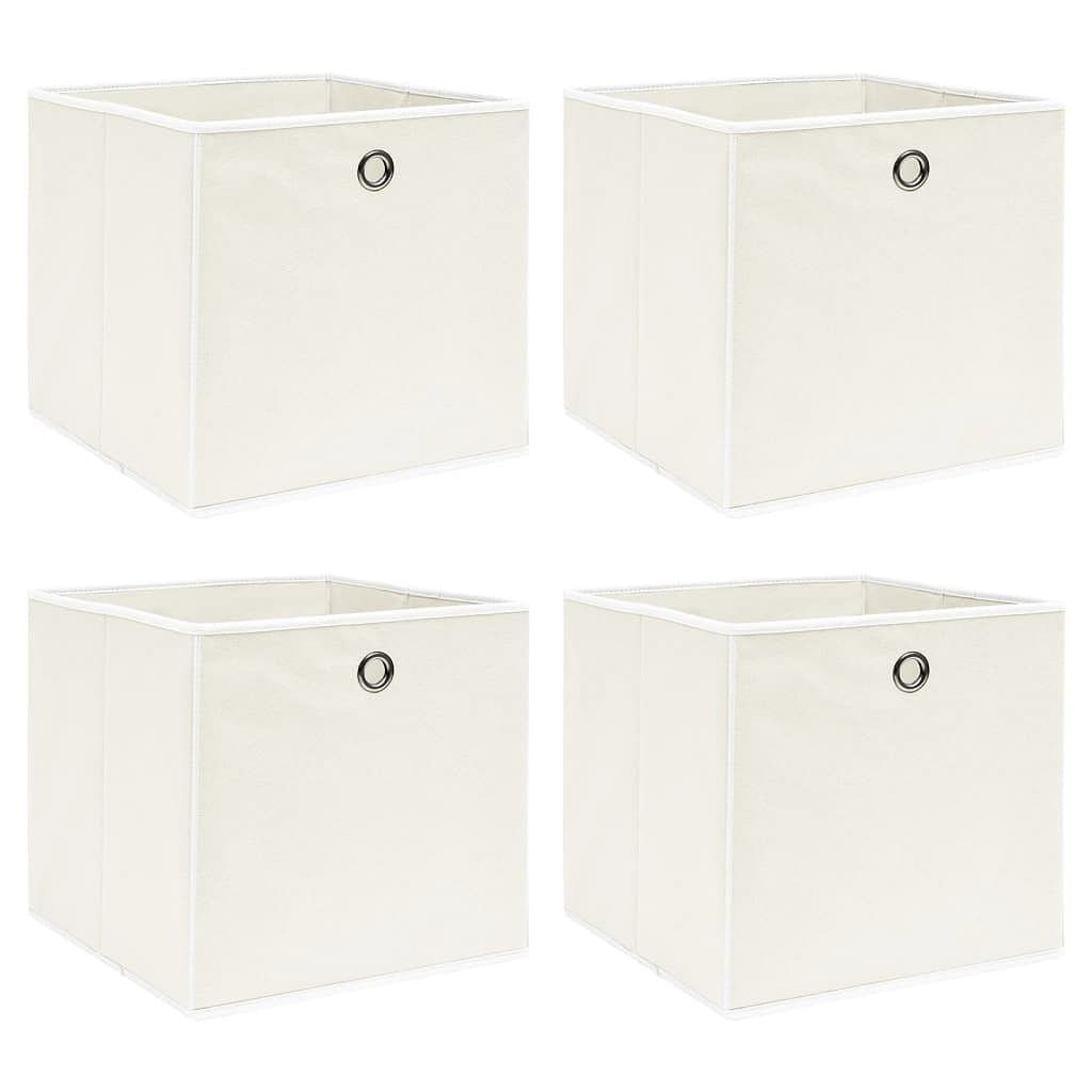 vidaXL Storage Box Set of 4 White Non-woven fabric (100% polyester) - $86.30