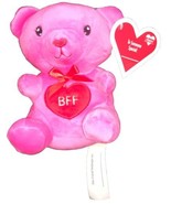 Valentines/Bday 6”H Pink Teddy Bear Stuffed Animal Plush Toy W “BFF” Hea... - $33.79 CAD