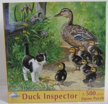 SunsOut DUCK INSPECTOR Kitten Baby Ducks 500 Piece Jigsaw Puzzle Persis Weirs - £23.57 GBP