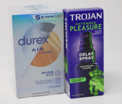 Durex Air Large Wide Fit 10 Latex Condoms Per Box - 30 Total + 1 DELAY SPRAY! - £23.34 GBP