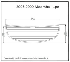 2003 &amp; 2009 Moomba - 1pc-66 Swim Platform Pad 6mm Boat EVA Teak Decking 1/4&quot; 6mm - £181.64 GBP