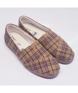 Toms Flats Womens Size9.5W Shoes Alpargata Tan Plaid Leather Wrapped Fle... - $370.05 MXN