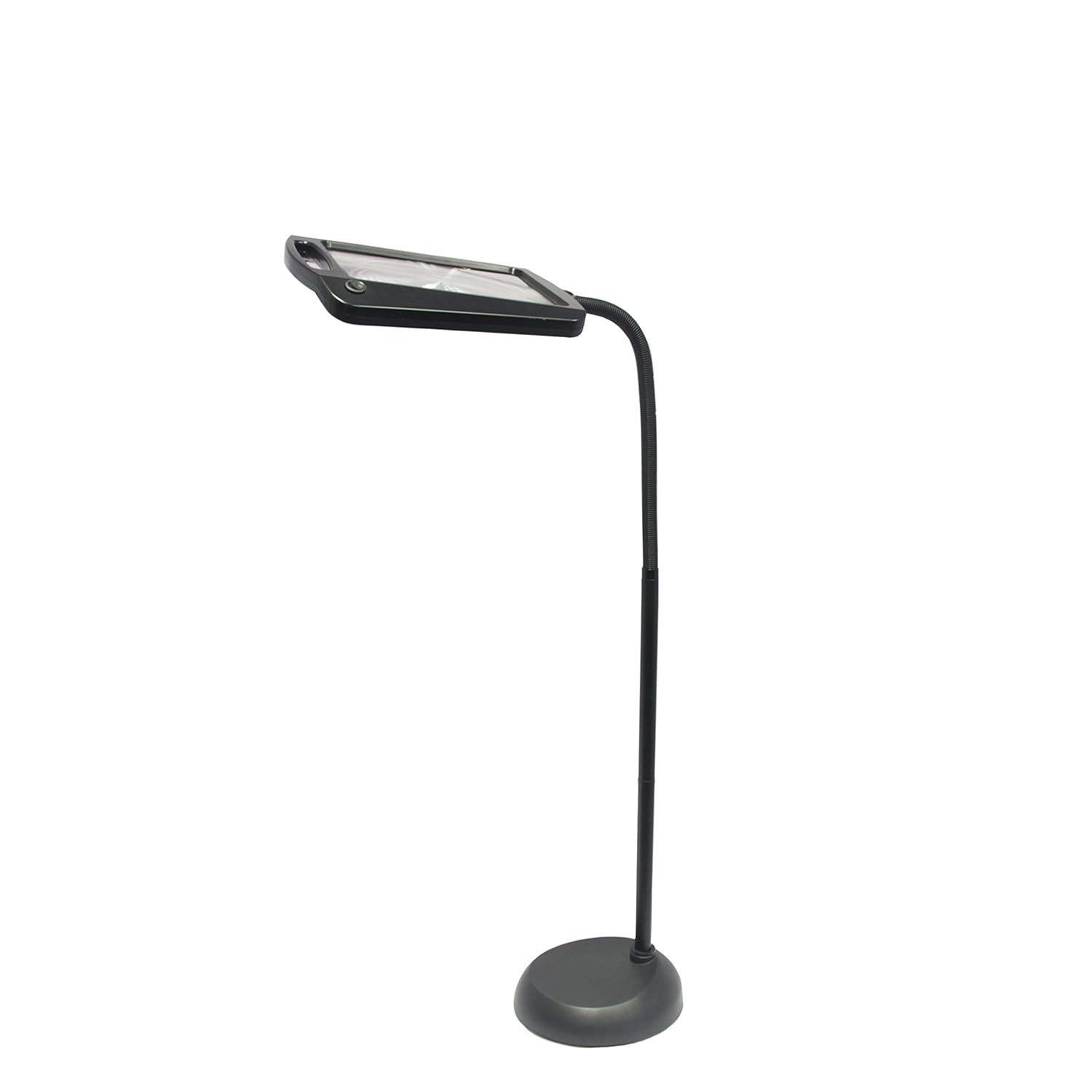 Full Page 8 X 10 Inch Magnifier Led Illuminated Floor Lamp, Black
