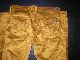 New 7 for All Mankind Pants Ribbed Gold Boot Cord Corduroy Jeans 30 Womens Shine - £174.63 GBP