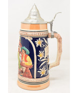 Vintage Handarbeit German Gerz Lidded Beer Stein Mug 12” - $67.70 CAD