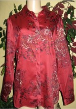 COLDWATER CREEK WOMEN&#39;S COTTON SHAPED FLORAL SHIRT BLOUSE TOP PLUS XL1X ... - $39.59+