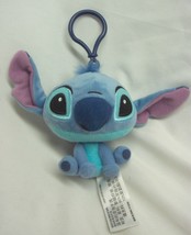 Disney World Parks Very Cute Stitch Keychain Clip 4&quot; Plush Stuffed Animal Toy - £11.69 GBP