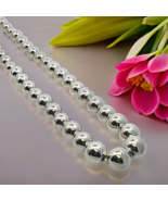 Tiffany &amp; Co Estate Beaded Necklace 17&quot; Sterling Silver 6-11 mm TIF702 - €500,04 EUR