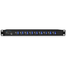 TPro 1800 Watts Rack Mount Power Strip w 9 Power Switches &amp; 5V USB Charging Port - $54.99