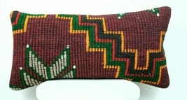 Ethnic Handmade Kilim Cushion Cover 12x24 Home Decorative Lumbar Pillow ... - £12.91 GBP