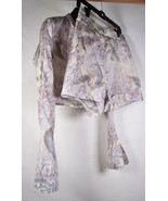 Rochas Dress Shirt Purple Floral Crop LS Pleat Shorts Set 40 Womens Italy - £115.55 GBP