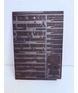 Vintage Newspaper Tin Printing Plate Containing ludlow garamond italic font - $66.59 CAD