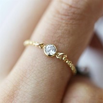 14K Gold Filled Zircon Rings Handmade Chain Rings Minimalism Rings Jewelry Bague - £25.55 GBP