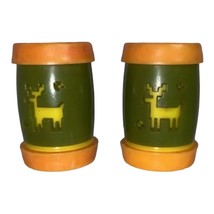 St Labre Indian School Montana 2&quot; Salt &amp; Pepper Shakers Plastic Deer Elk VTG H12 - $5.90