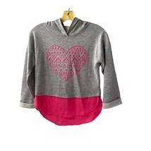 Hoodie Junior&#39;s Shirt Layered Look Rhinestone Heart by Speechless Medium - $16.83