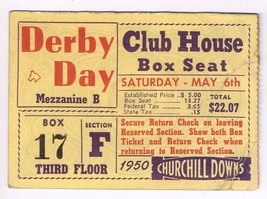 1950 Kentucky Derby Ticket Stub Middleground Way Winner - £381.44 GBP