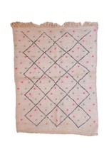 Handmade beniourain Moroccan wool rug - Berber carpet made from wool whit geomet - £617.68 GBP