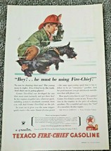 Vintage 1934 Texaco Vintage Color  Print Ad Fire Chief Gasoline   - £8.78 GBP