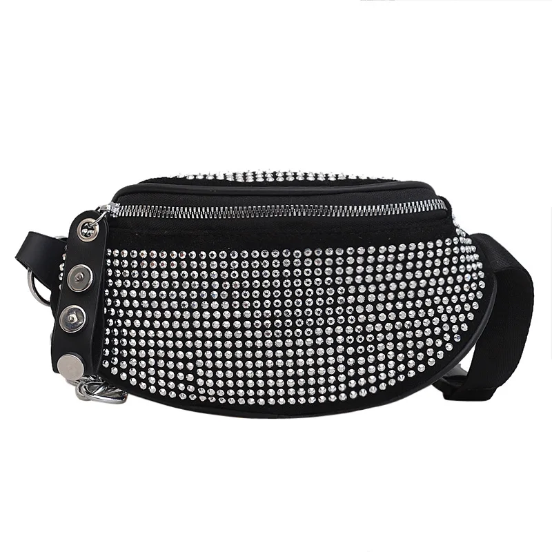 Fashion Rhinestones Chest Bags for Women 2023  Designer Handbag Large Capacity C - $70.08