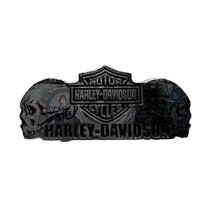 Vtg Harley Davidson Motorcycles Collectible Pin Badge Double Skull Bar Shield - £14.26 GBP