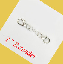 1&quot; Solid Sterling Silver Round Link Extender Safety Chain Necklace Bracelet - £5.72 GBP